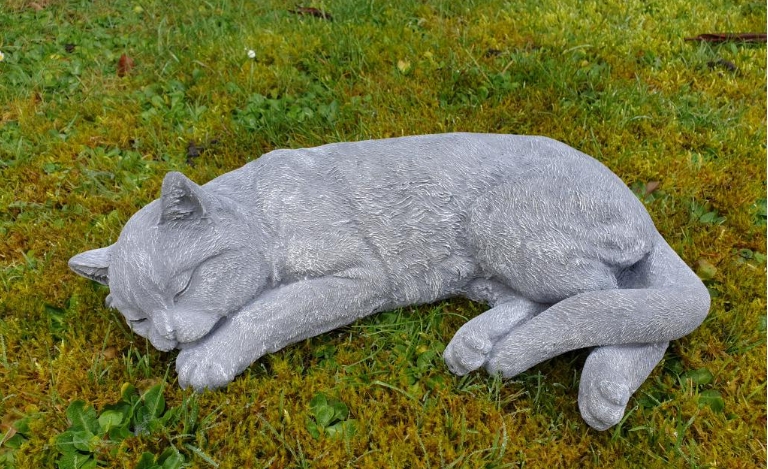 sleeping cat sculpture