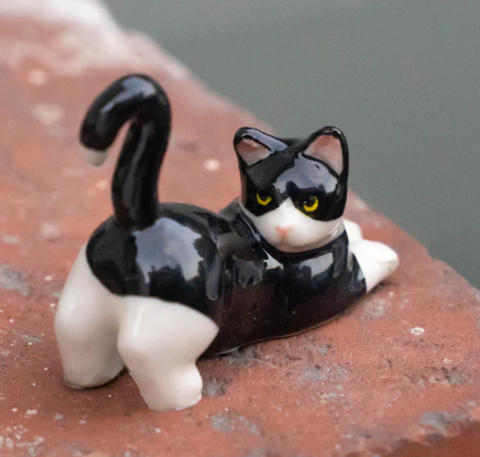 tuxedo cat figurine