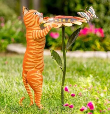 metal cat garden ornament
