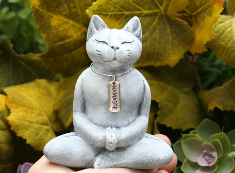 buddha cat garden statue