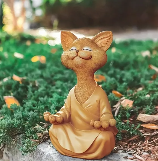 buddha cat statue