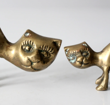 brass cat statue