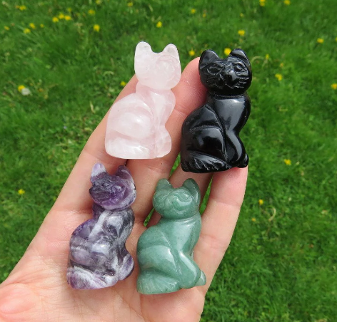 crystal cat statue