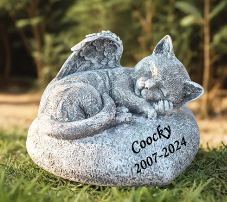 personalized memorial cat angel statue
