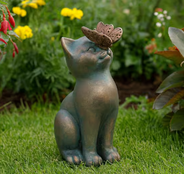 cat butterfly statue