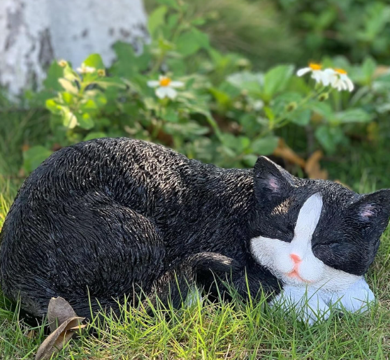 black cat garden ornament