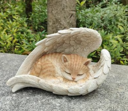 cat angel statue