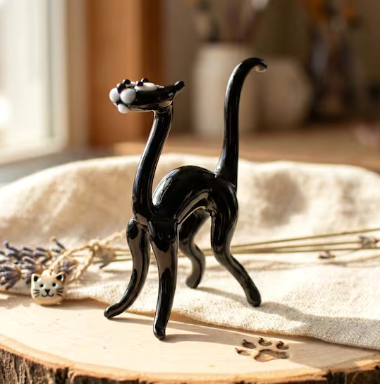glass cat sculpture