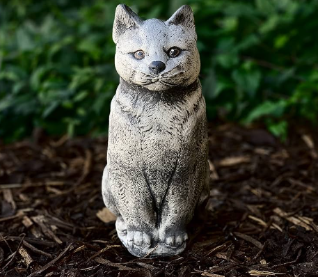 large stone cat statue