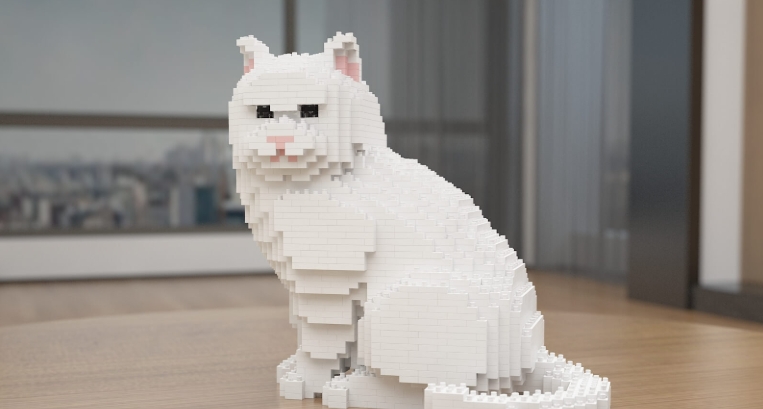 cat lego sculpture
