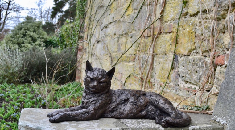 cat yard sculpture