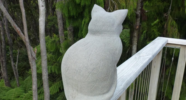 cement cat statues garden