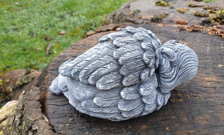 cat with wings garden statue