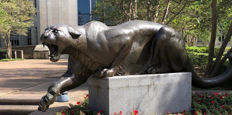 black panther cat statue