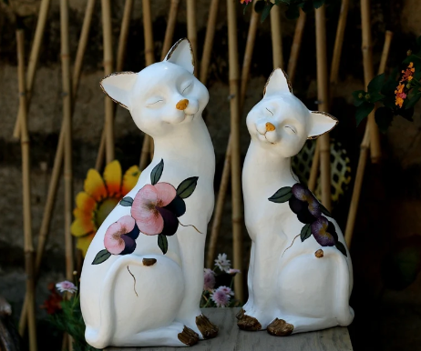 ceramic cat garden ornaments