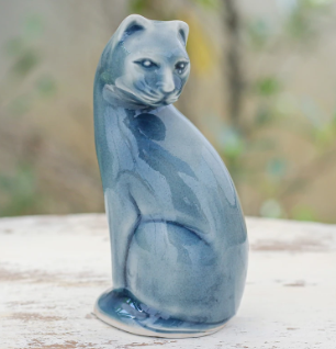 ceramic cat sculpture