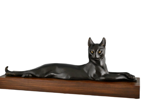 art deco cat sculpture