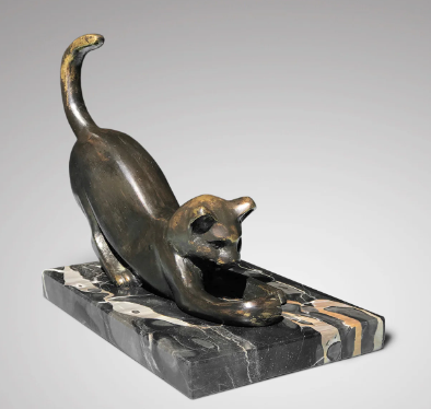 art deco cat statue