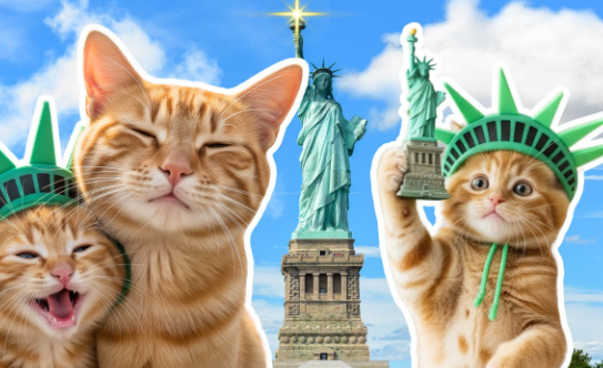 cat statue of liberty