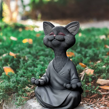 large buddha cat statue
