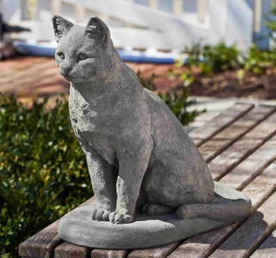 concrete cat garden statue