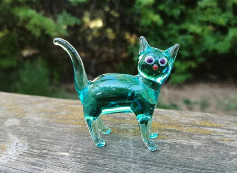 glass cat statue