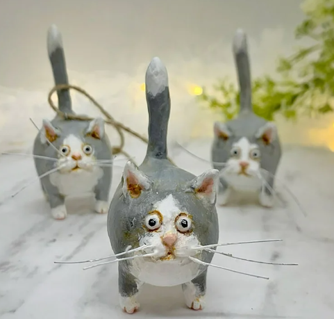 kitty miniature sculpture original art