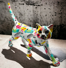colorful cat statue