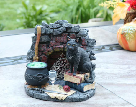 halloween black cat statue