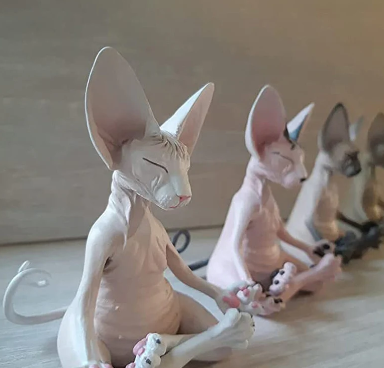 hairless cat figurine
