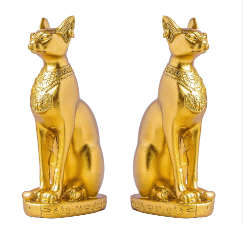 gold cat sculpture