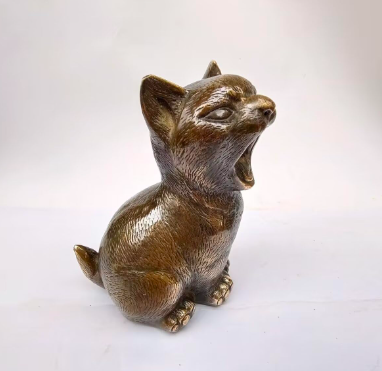 copper cat statue