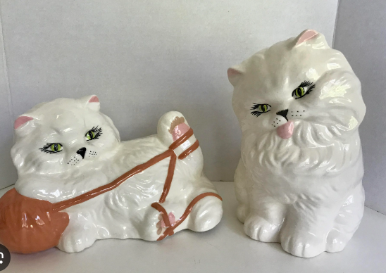 large porcelain cat figurines