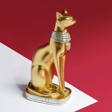 egyptian gold cat statue
