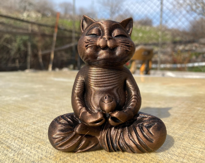 meditating cat figurine