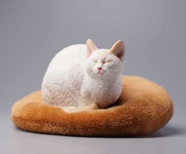 resin sleeping cat
