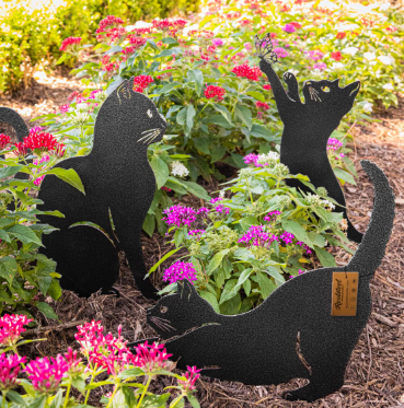 metal cat garden statue
