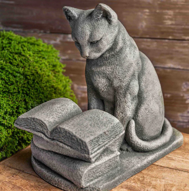 literary cat garden statue