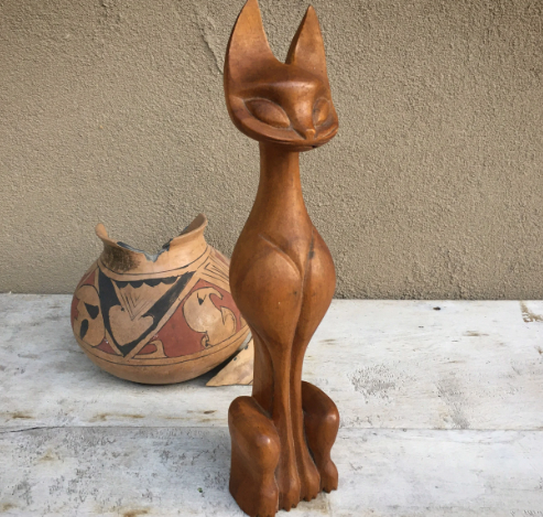 mid century modern cat sculpture