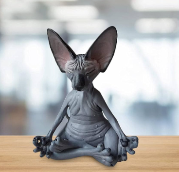 sphynx cat meditating statue