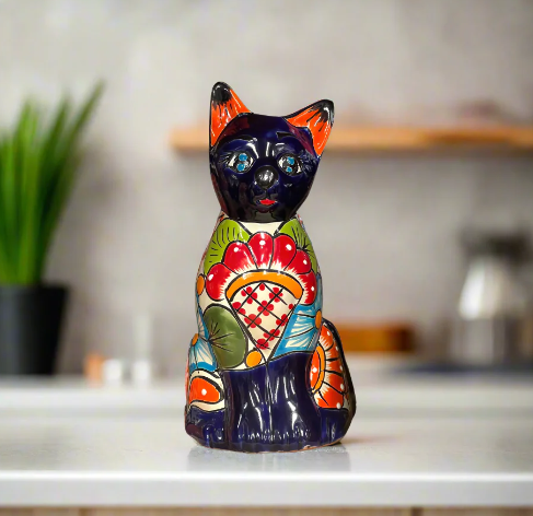 painted cat statue