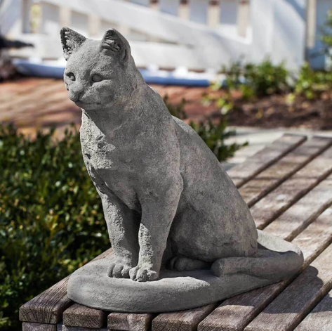 outdoor garden cat statues