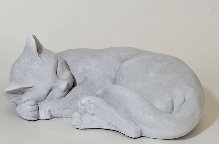 reclining cat statue