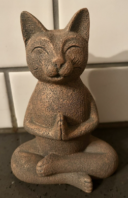 namaste cat statue