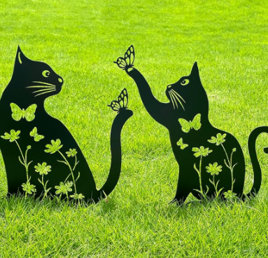 metal cat lawn ornaments
