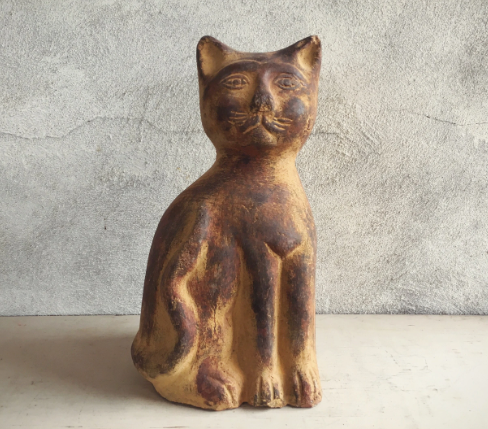 terracotta cat statue