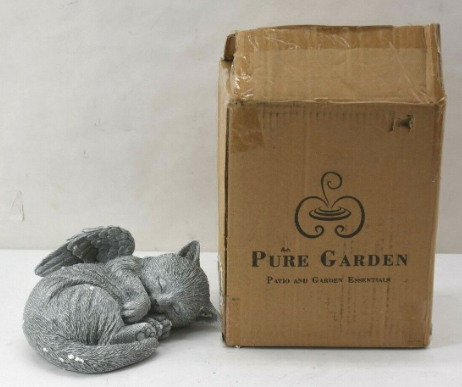 pure garden angel cat remembrance figurine