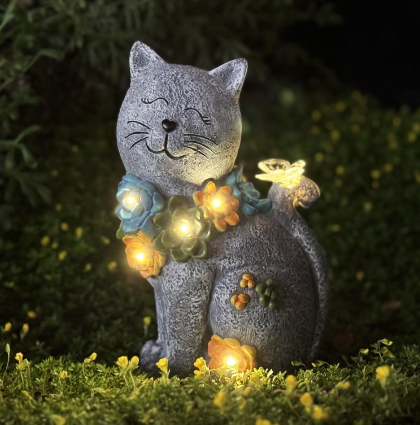 resin cat garden statue