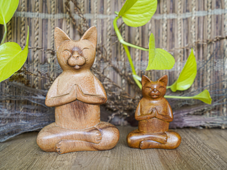 yoga cat sculpture