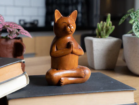 yoga cat figurine